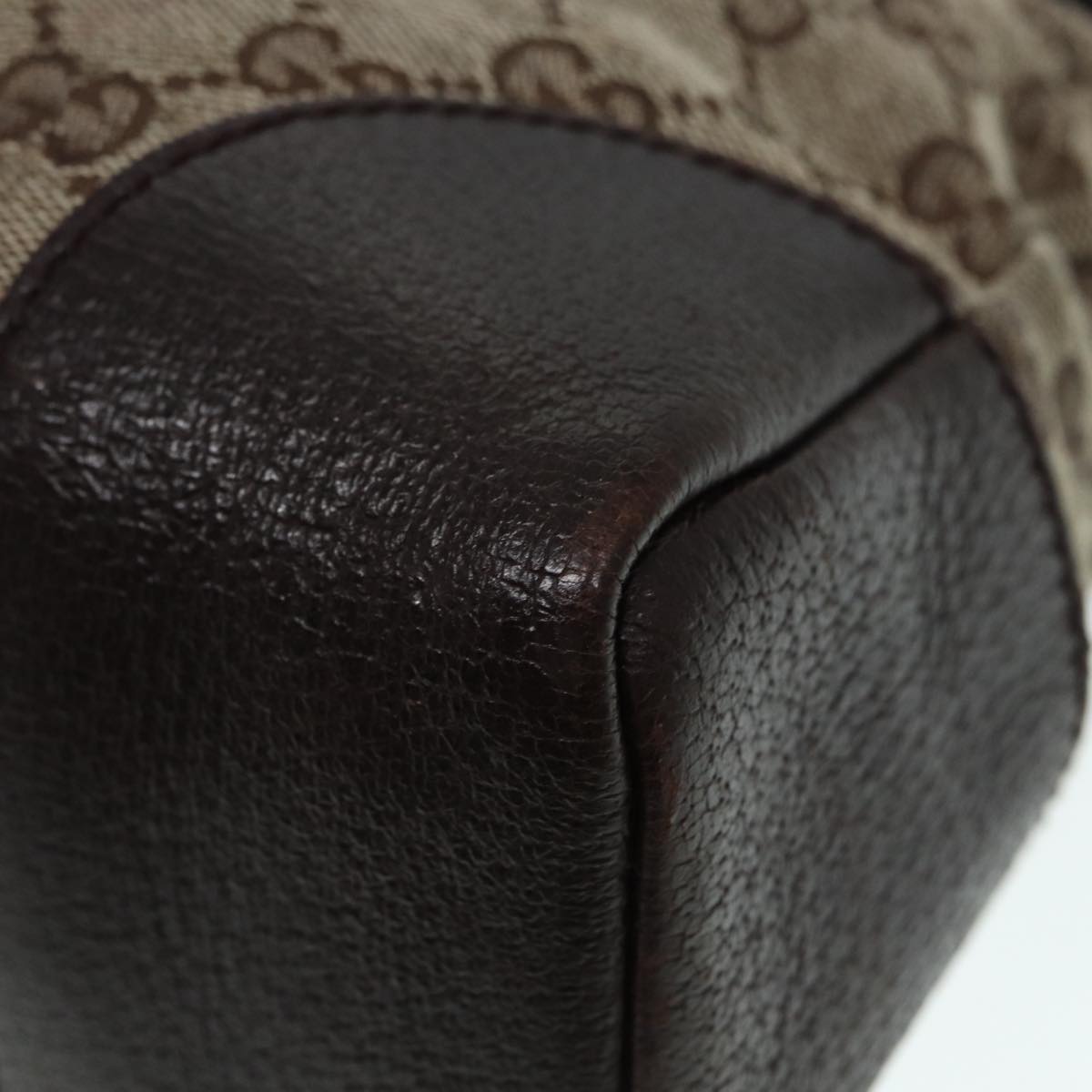 GUCCI GG Canvas Shoulder Bag Beige Silver 114273 88548
