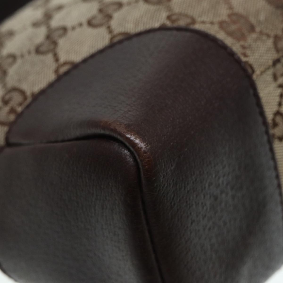 GUCCI GG Canvas Shoulder Bag Beige Silver 114273 88548