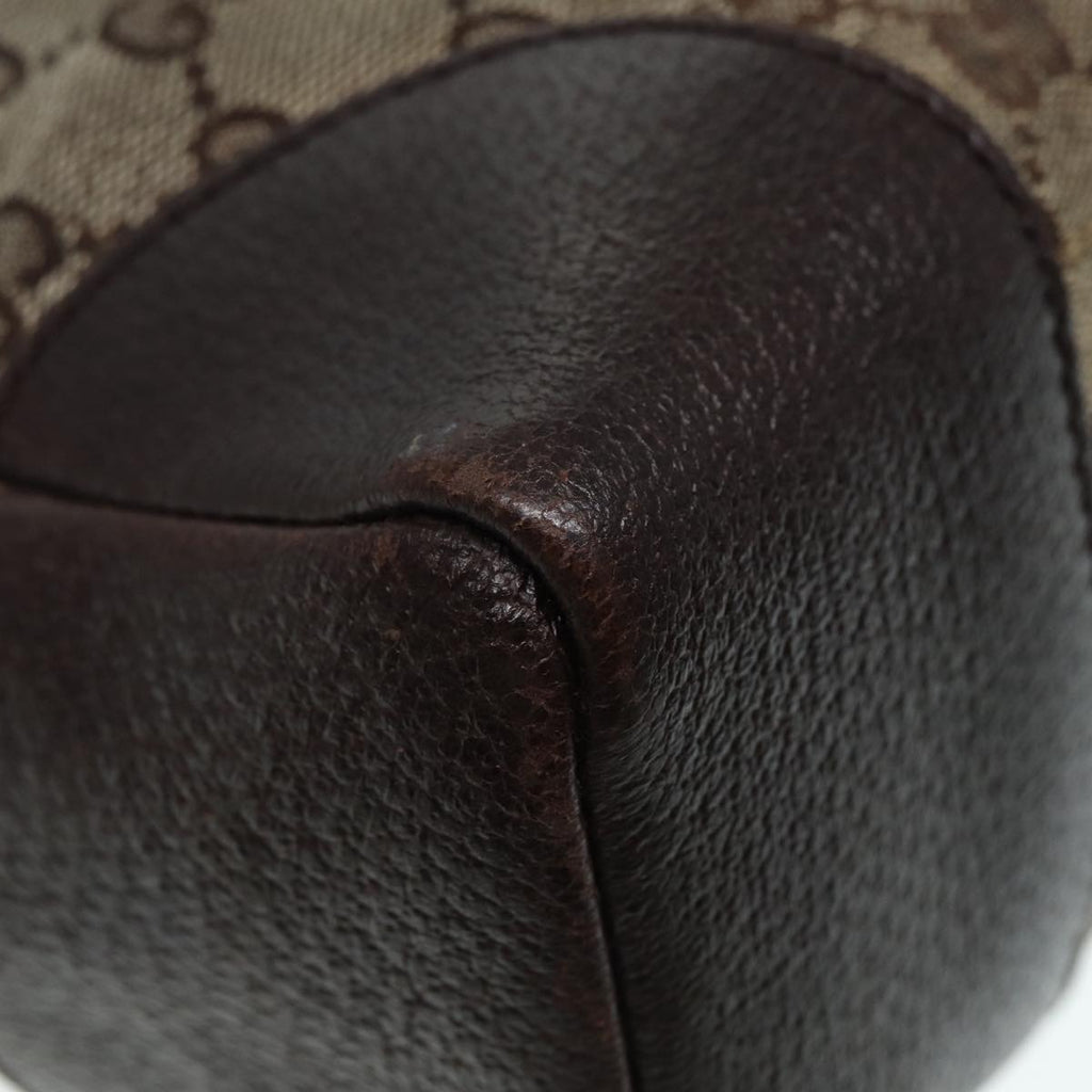 GUCCI GG Canvas Shoulder Bag Beige Silver 114273 88548