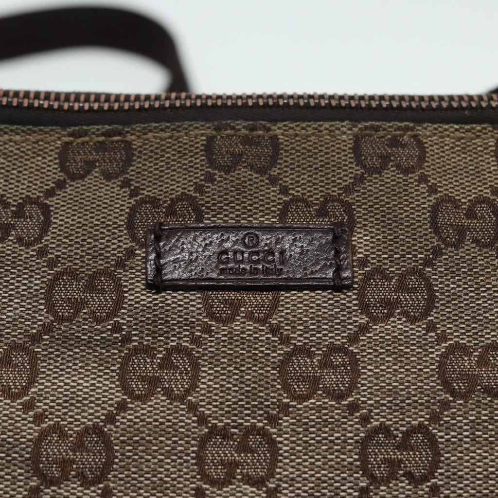 GUCCI GG Canvas Shoulder Bag Beige Silver 114273 88548