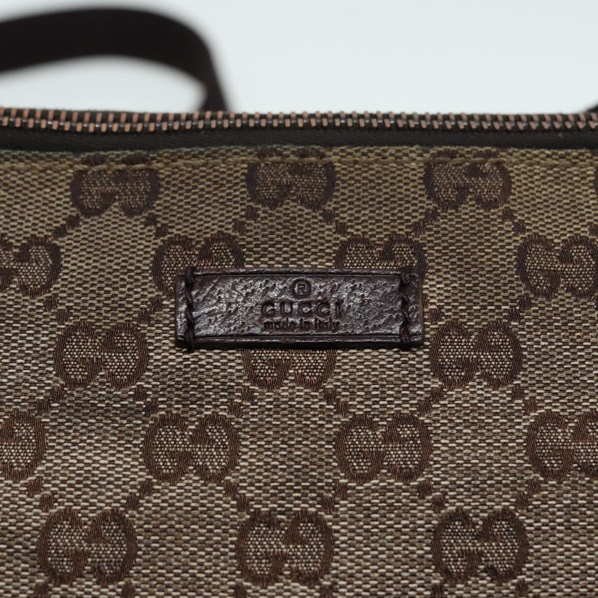 GUCCI GG Canvas Shoulder Bag Beige Silver 114273 88548