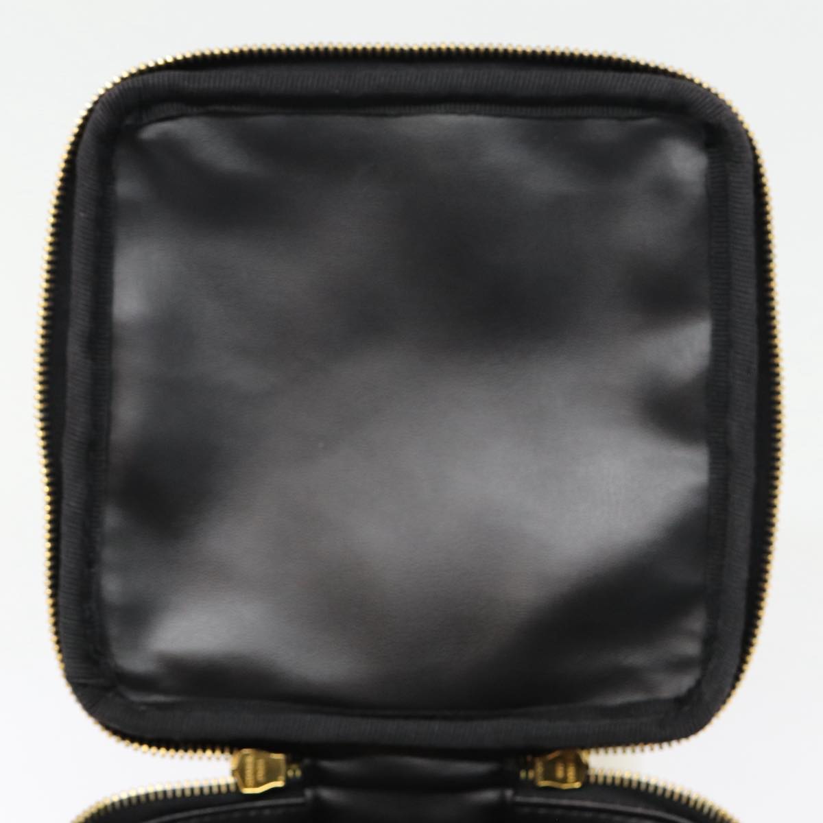 CHANEL COCO Mark Vanity Pouch Enamel Black Gold CC 88553