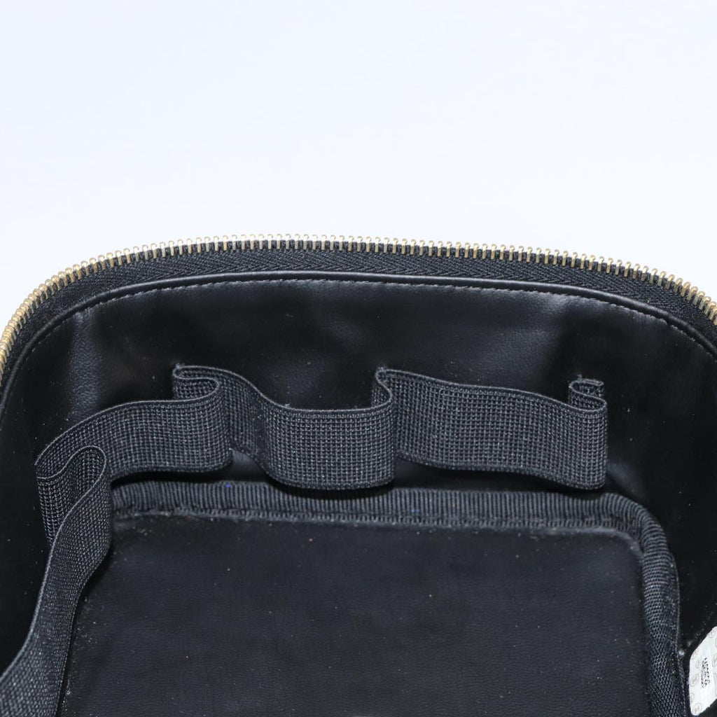 CHANEL COCO Mark Vanity Pouch Enamel Black Gold CC 88553