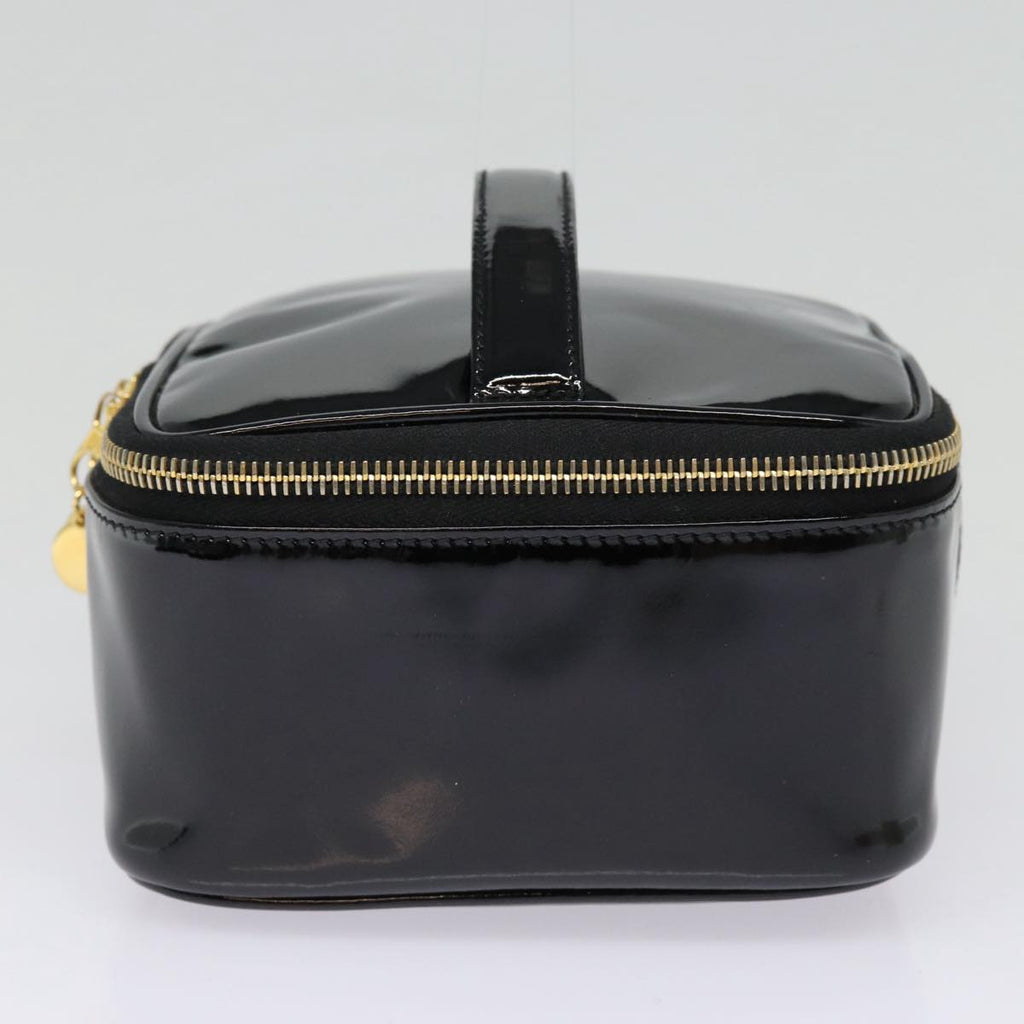 CHANEL COCO Mark Vanity Pouch Enamel Black Gold CC 88553