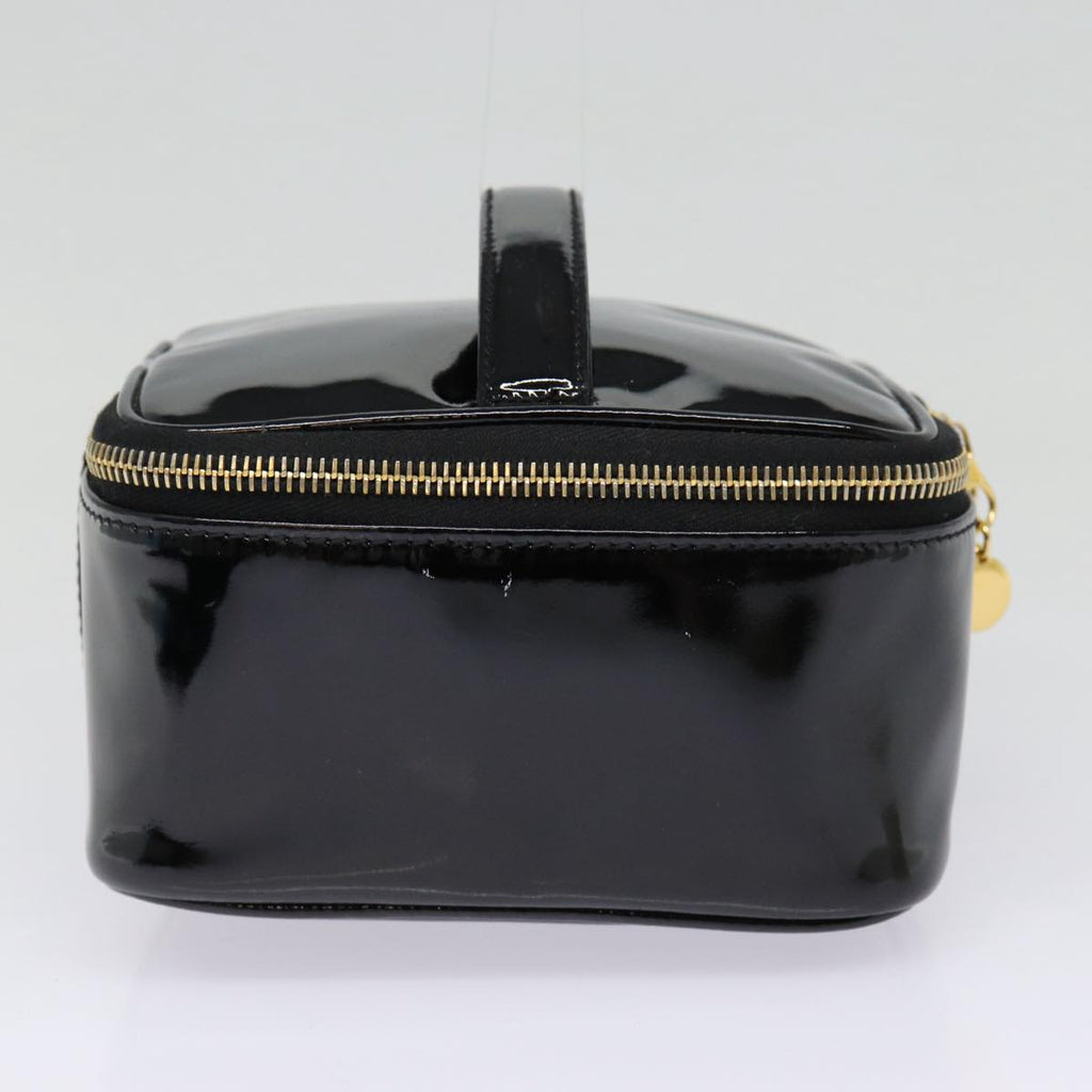 CHANEL COCO Mark Vanity Pouch Enamel Black Gold CC 88553