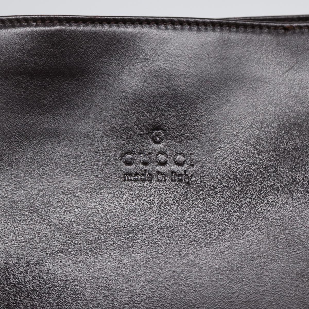 GUCCI Shoulder Bag Leather Black Silver 001 3167 88563
