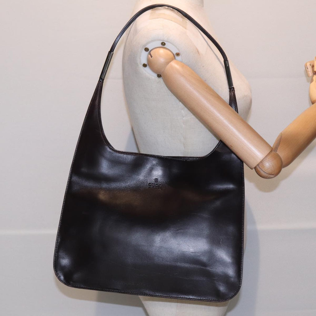 GUCCI Shoulder Bag Leather Black Silver 001 3167 88563