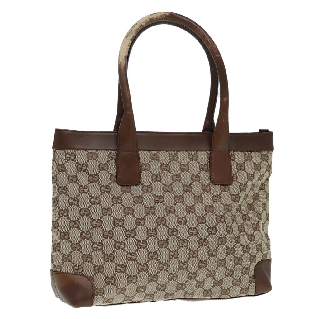 GUCCI GG Canvas Tote Bag Beige Gold 33890 88576