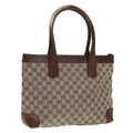 GUCCI GG Canvas Tote Bag Beige Gold 33890 88576