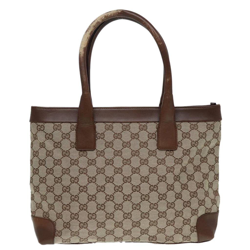 GUCCI GG Canvas Tote Bag Beige Gold 33890 88576