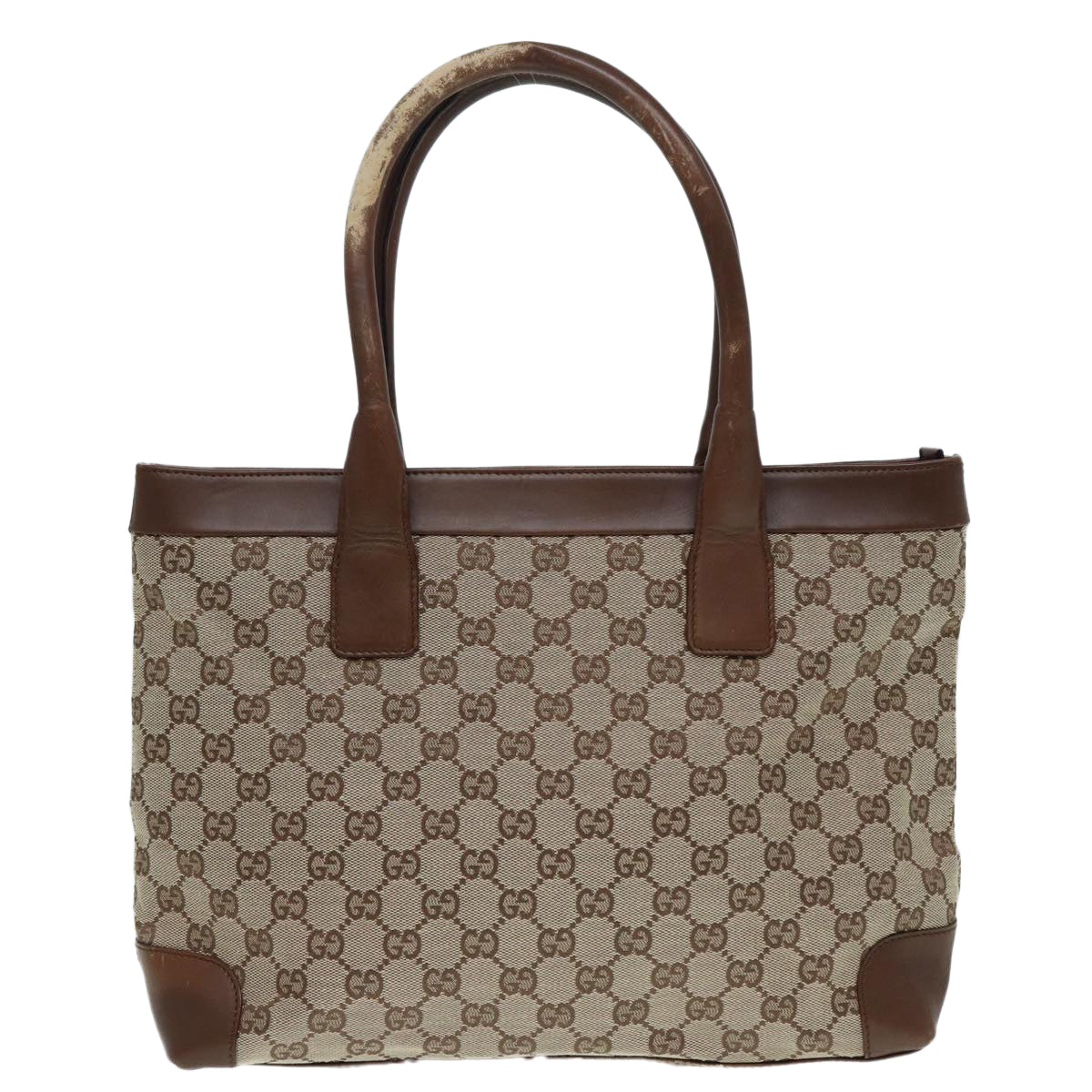 GUCCI GG Canvas Tote Bag Beige Gold 33890 88576