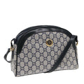 GUCCI GG Plus Supreme Shoulder Bag PVC Leather Navy Gold 88578