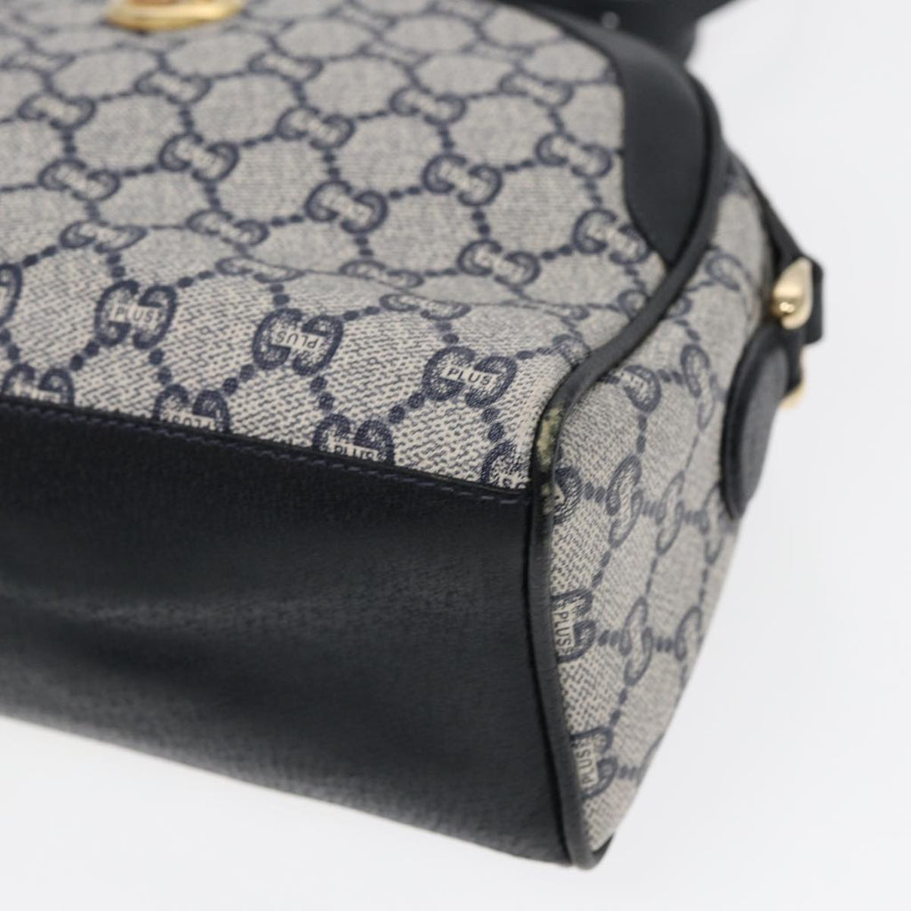 GUCCI GG Plus Supreme Shoulder Bag PVC Leather Navy Gold 88578