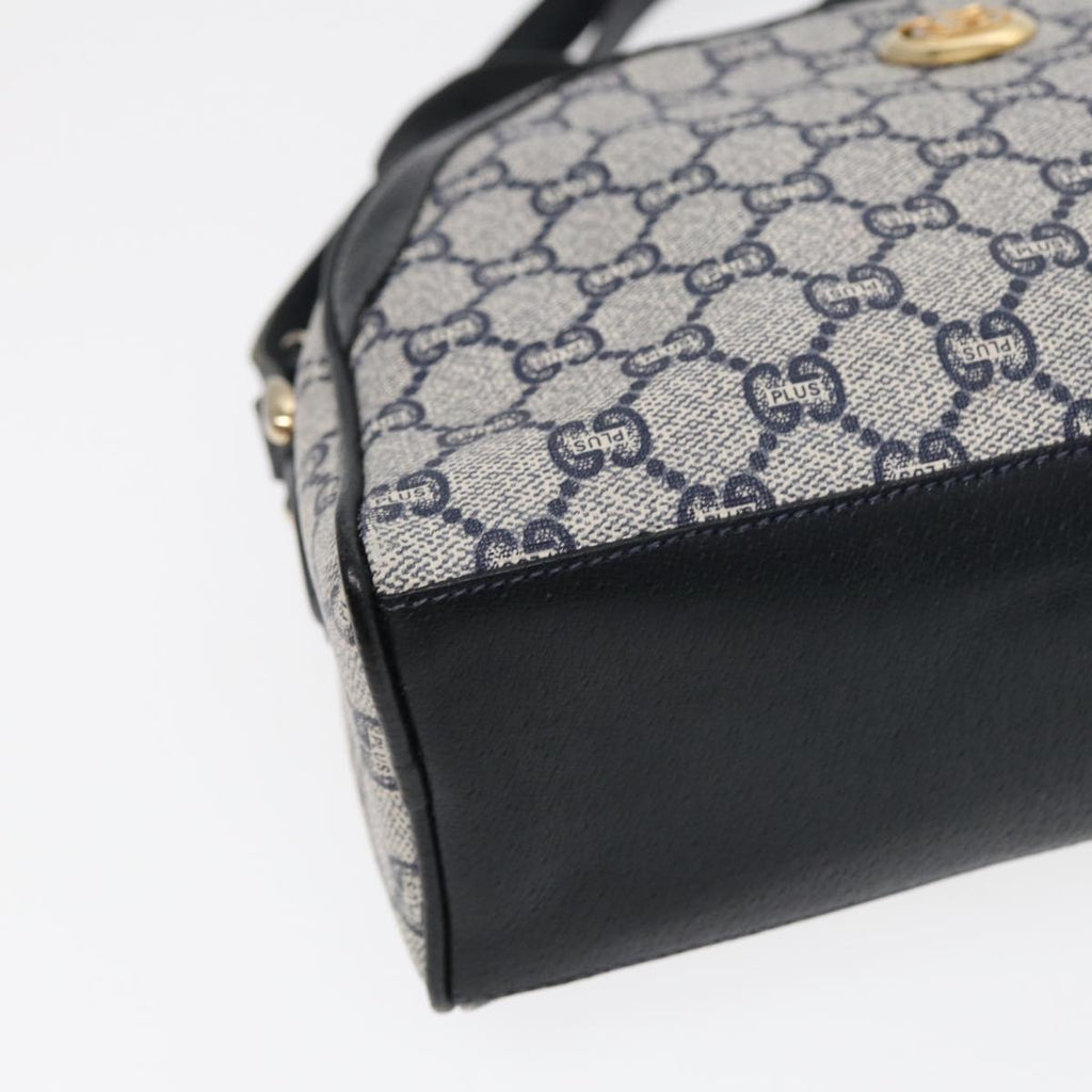 GUCCI GG Plus Supreme Shoulder Bag PVC Leather Navy Gold 88578