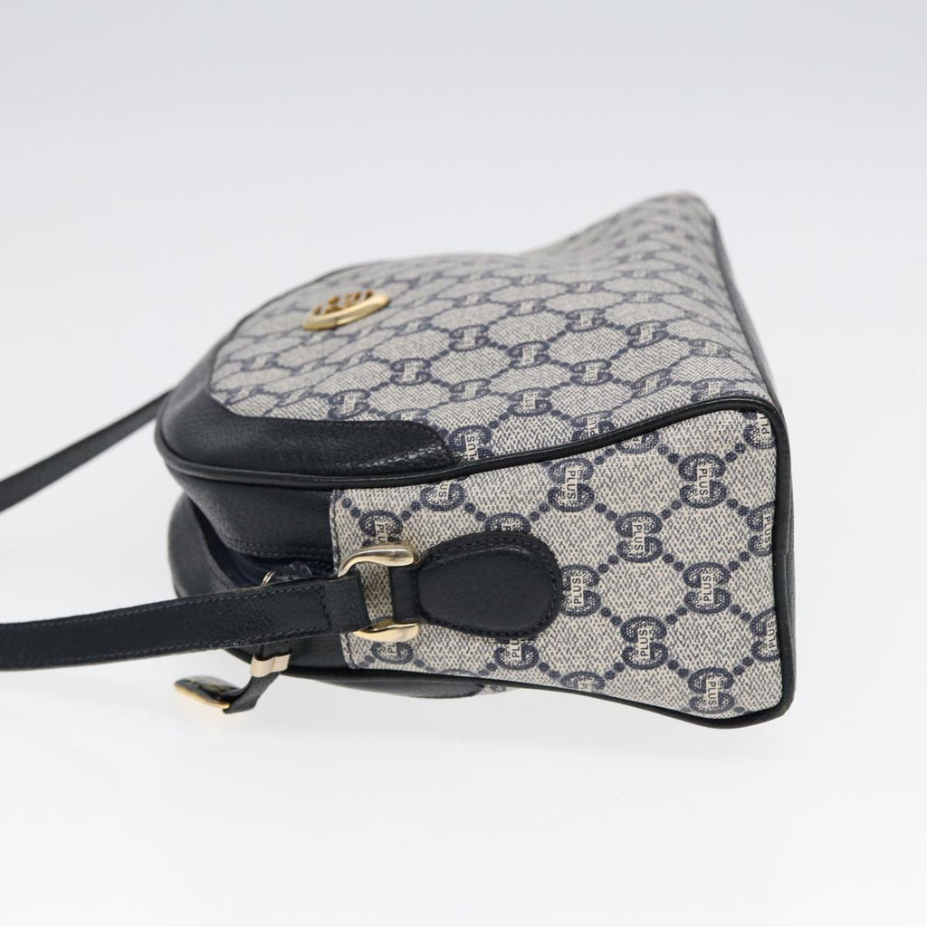 GUCCI GG Plus Supreme Shoulder Bag PVC Leather Navy Gold 88578