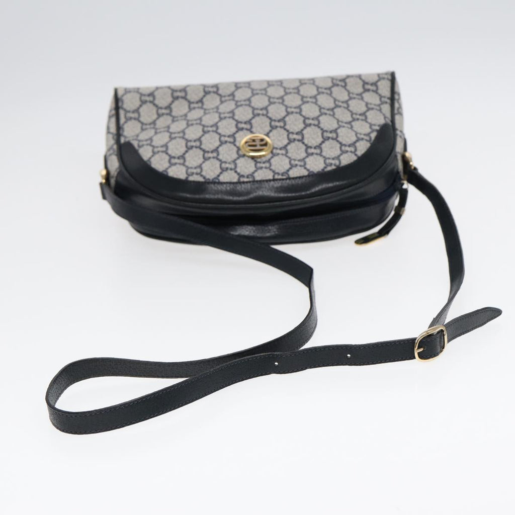 GUCCI GG Plus Supreme Shoulder Bag PVC Leather Navy Gold 88578