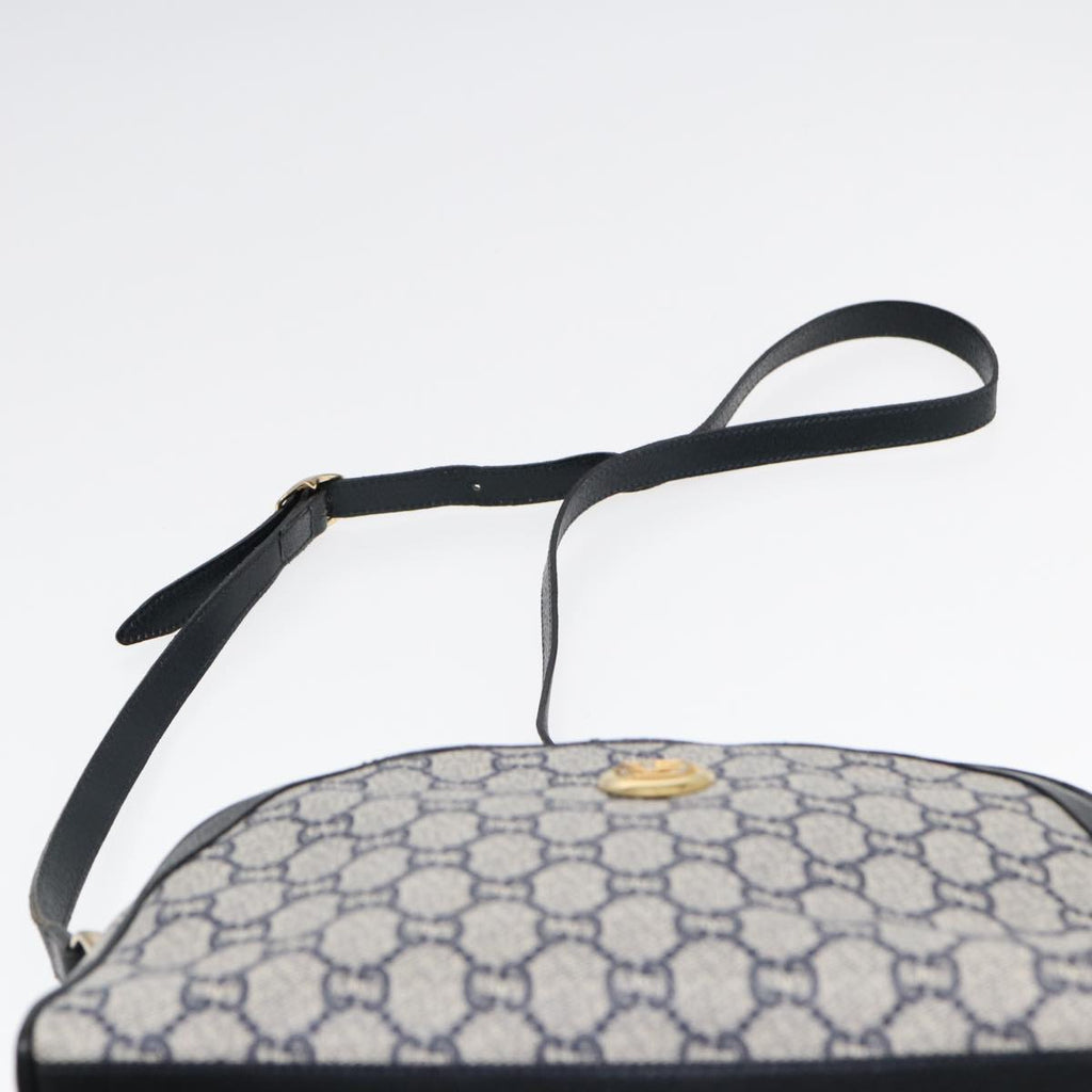 GUCCI GG Plus Supreme Shoulder Bag PVC Leather Navy Gold 88578