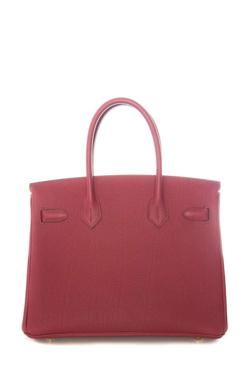 HermÃƒÆ’Ã‚Â¨s Birkin 30CM Togo Leather Rouge Handbag