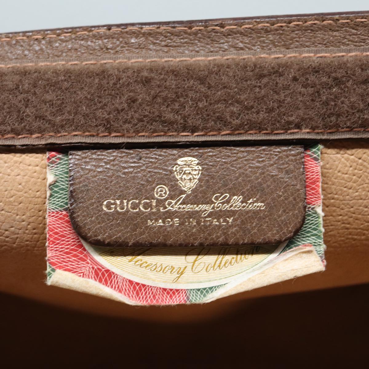 GUCCI GG Supreme Web Sherry Line Clutch Bag PVC Beige Red 89 01 032 88590