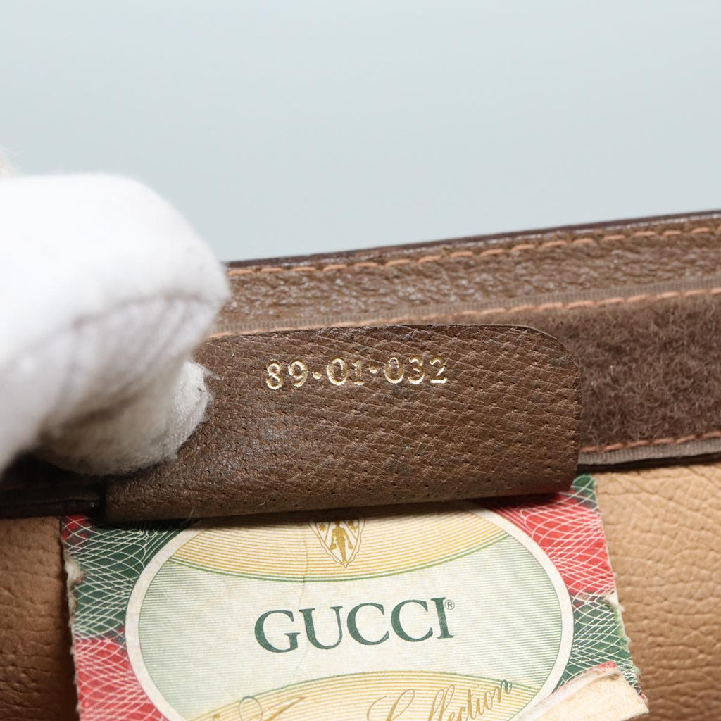 GUCCI GG Supreme Web Sherry Line Clutch Bag PVC Beige Red 89 01 032 88590