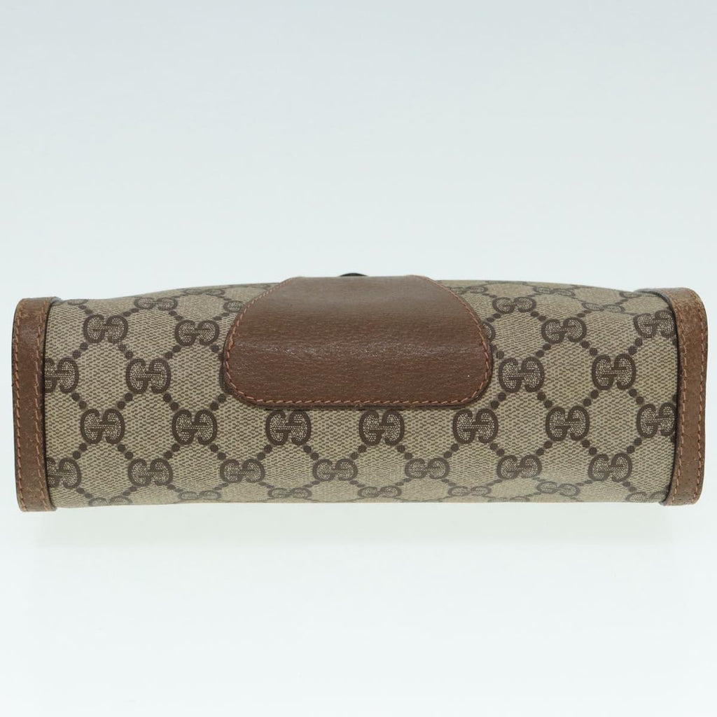 GUCCI GG Supreme Web Sherry Line Clutch Bag PVC Beige Red 89 01 032 88590