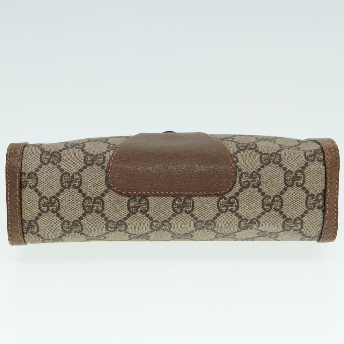 GUCCI GG Supreme Web Sherry Line Clutch Bag PVC Beige Red 89 01 032 88590