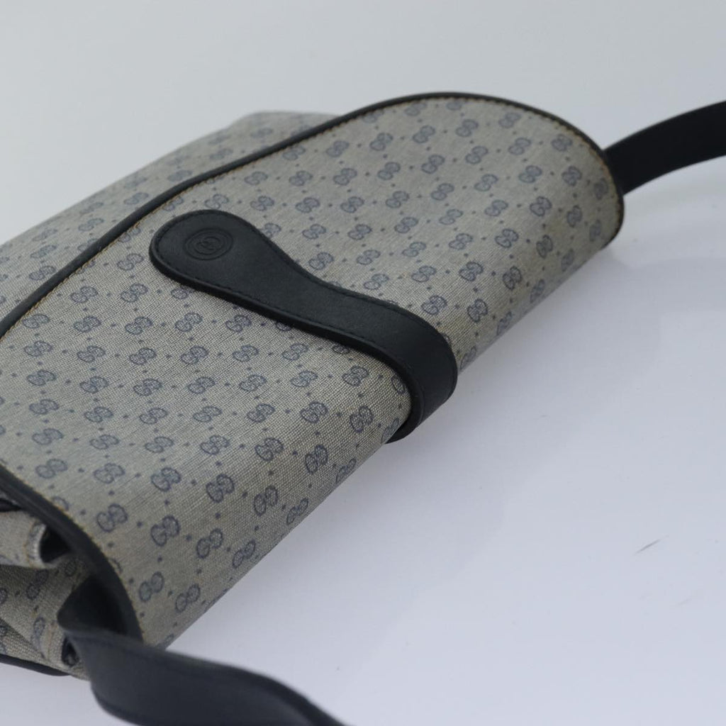 GUCCI Micro GG Supreme Shoulder Bag PVC Navy Gold 88596