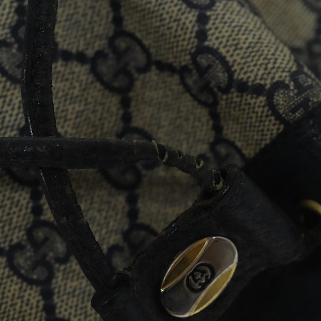 GUCCI GG Supreme Sherry Line Shoulder Bag PVC Navy Gold Red 14 02 034 88611