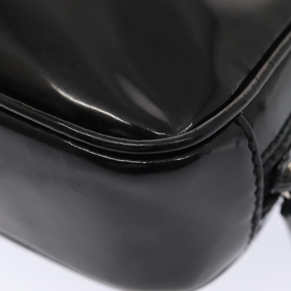 GUCCI Clutch Bag Patent leather Black Silver 88615