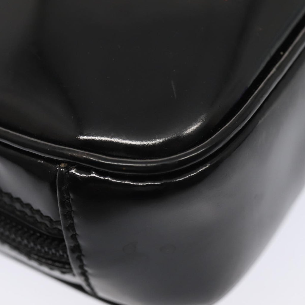 GUCCI Clutch Bag Patent leather Black Silver 88615