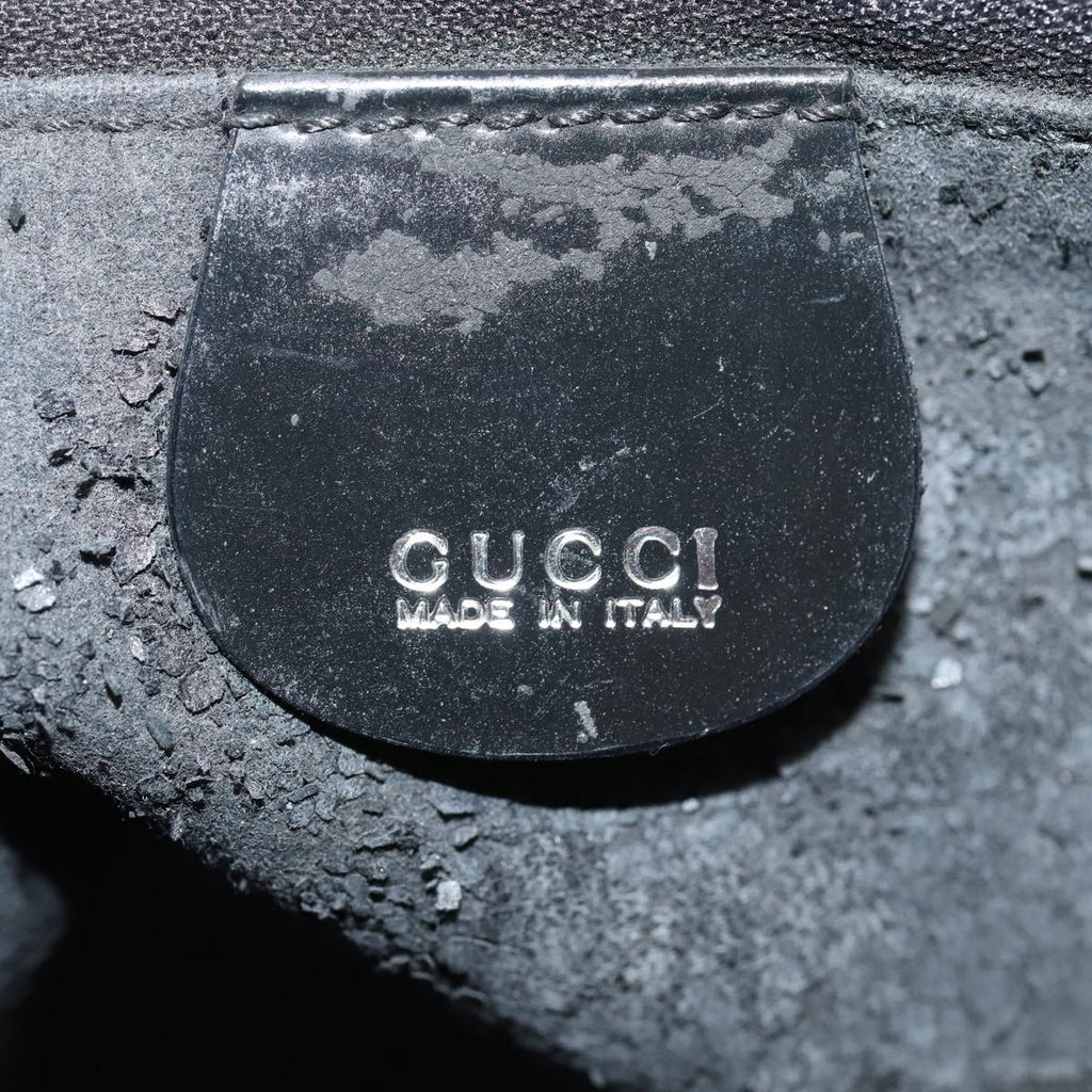 GUCCI Clutch Bag Patent leather Black Silver 88615