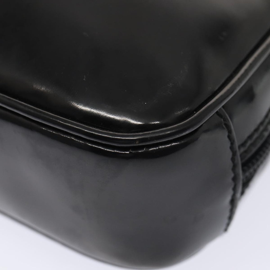 GUCCI Clutch Bag Patent leather Black Silver 88615