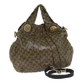 GUCCI GG Crystal Hand Bag 2way Beige Gold 197016 88624