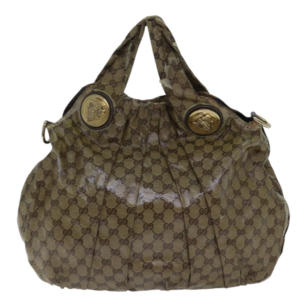 GUCCI GG Crystal Hand Bag 2way Beige Gold 197016 88624