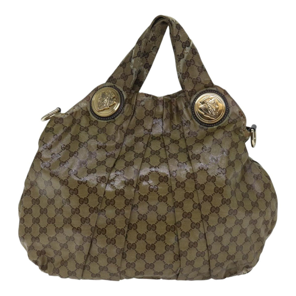 GUCCI GG Crystal Hand Bag 2way Beige Gold 197016 88624