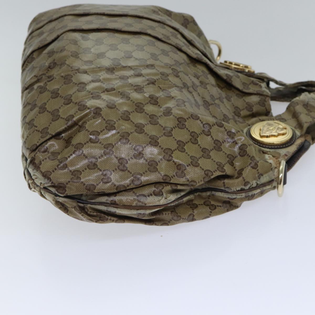 GUCCI GG Crystal Hand Bag 2way Beige Gold 197016 88624