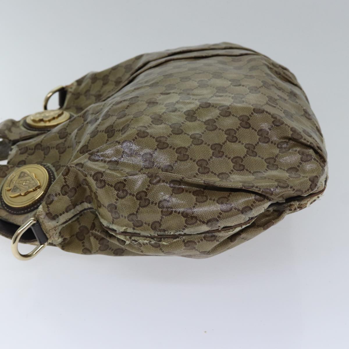 GUCCI GG Crystal Hand Bag 2way Beige Gold 197016 88624