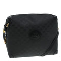 GUCCI Micro GG Canvas Shoulder Bag Black Gold 007 115 0093 88645