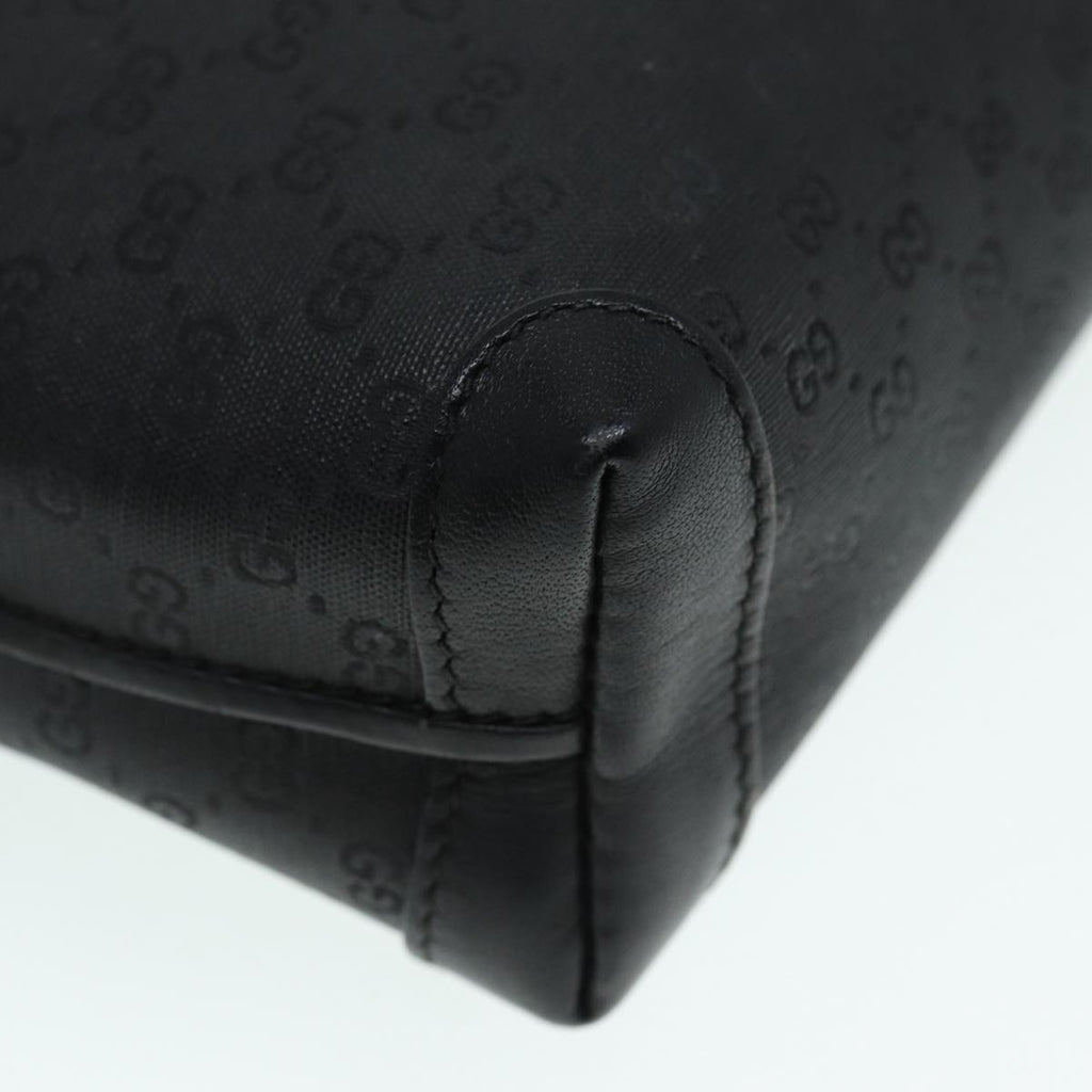 GUCCI Micro GG Canvas Shoulder Bag Black Gold 007 115 0093 88645