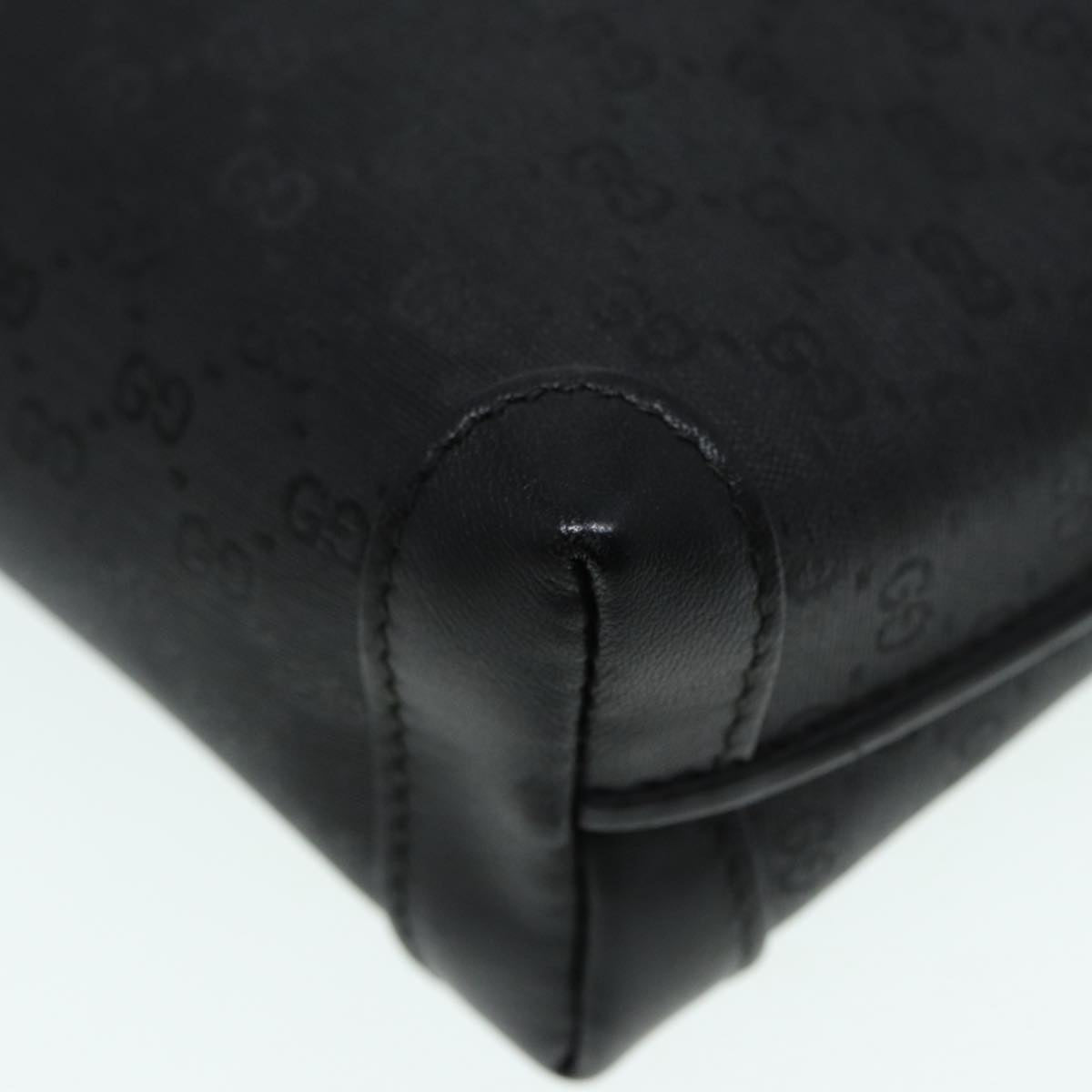 GUCCI Micro GG Canvas Shoulder Bag Black Gold 007 115 0093 88645