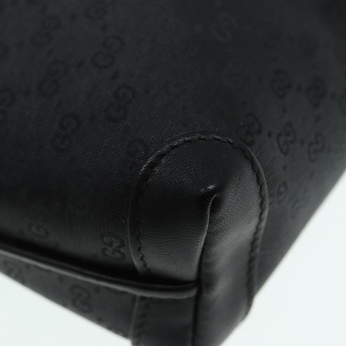 GUCCI Micro GG Canvas Shoulder Bag Black Gold 007 115 0093 88645