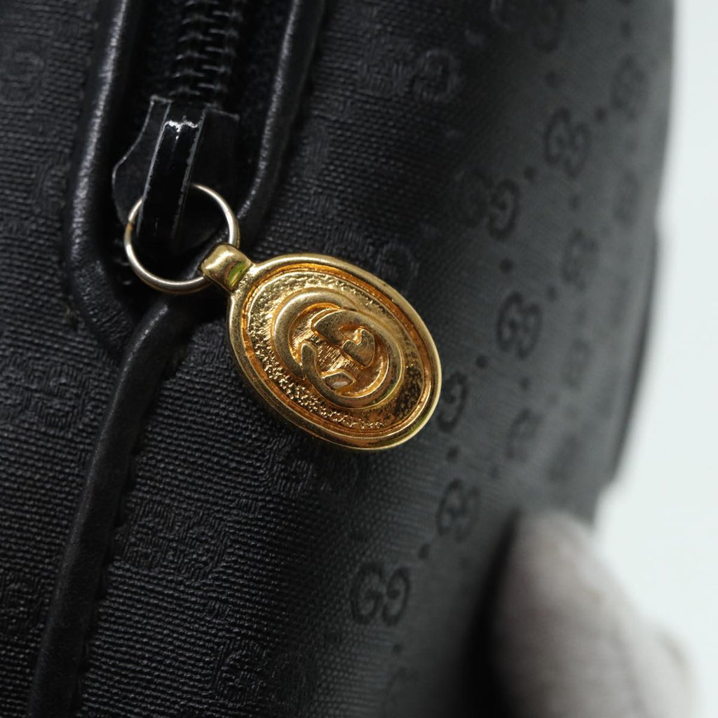 GUCCI Micro GG Canvas Shoulder Bag Black Gold 007 115 0093 88645