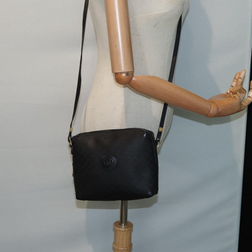 GUCCI Micro GG Canvas Shoulder Bag Black Gold 007 115 0093 88645