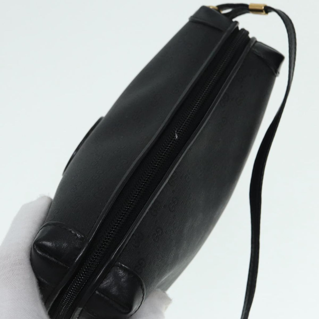 GUCCI Micro GG Canvas Shoulder Bag Black Gold 007 115 0093 88645