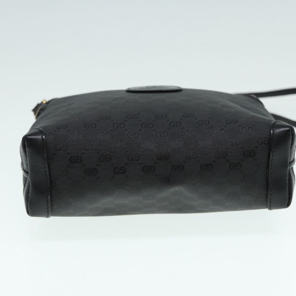 GUCCI Micro GG Canvas Shoulder Bag Black Gold 007 115 0093 88645