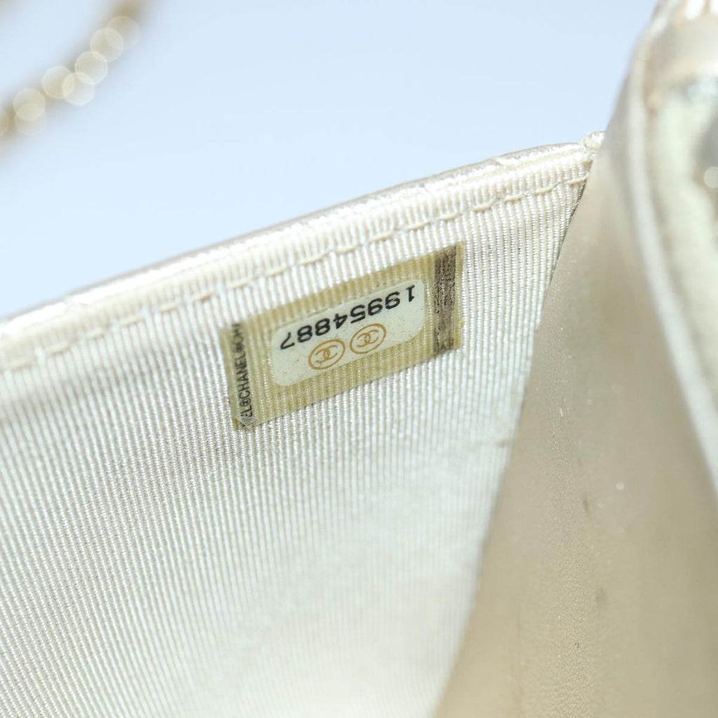 CHANEL Matelasse Chain Shoulder Bag Lamb Skin Gold Tone Gold CC 88657