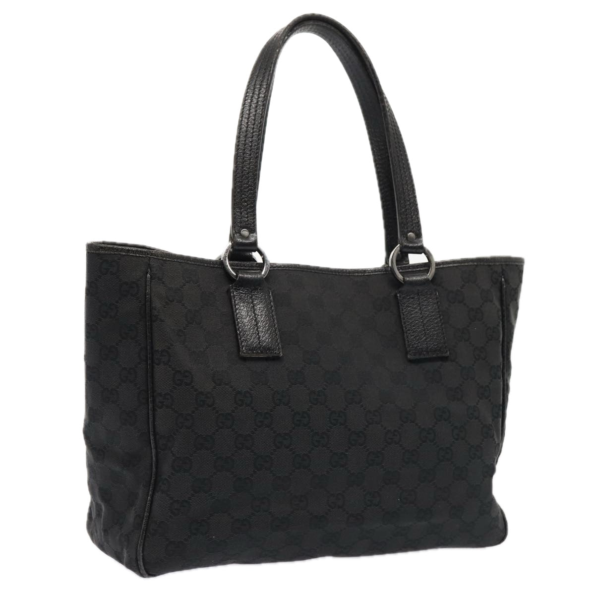 GUCCI GG Canvas Tote Bag Black 113017 88660