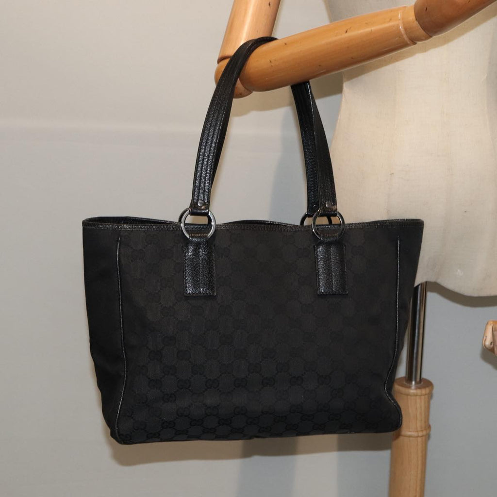 GUCCI GG Canvas Tote Bag Black 113017 88660