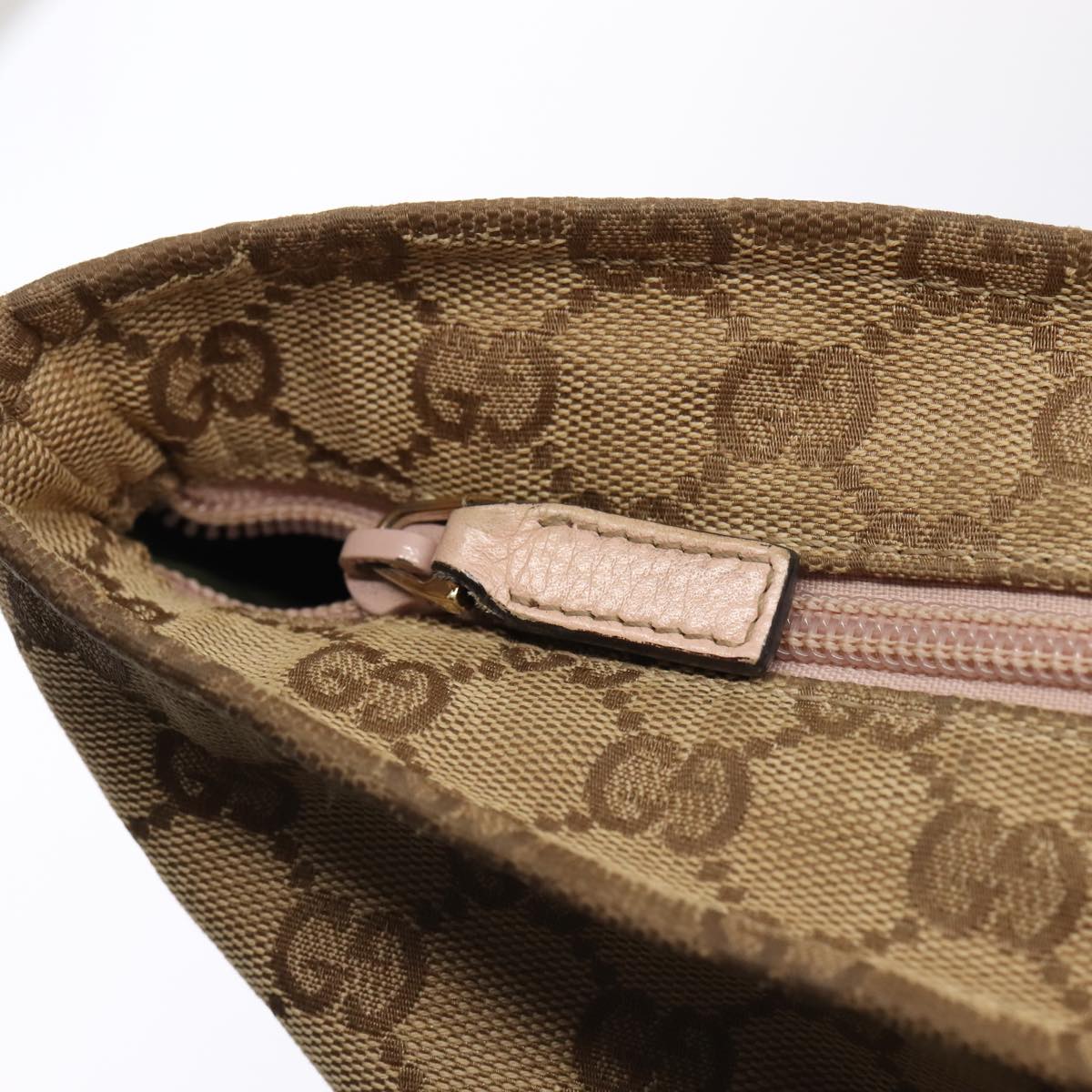GUCCI GG Canvas Tote Bag Beige Silver 155524 88661