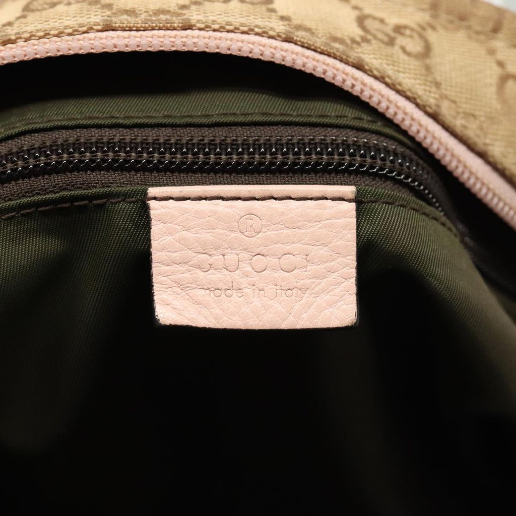 GUCCI GG Canvas Tote Bag Beige Silver 155524 88661